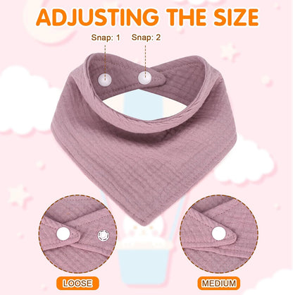 Accmor 10 Pack Muslin Baby Bibs 100% Cotton Bandana Drool Bibs for Baby Girls BoysTeething and