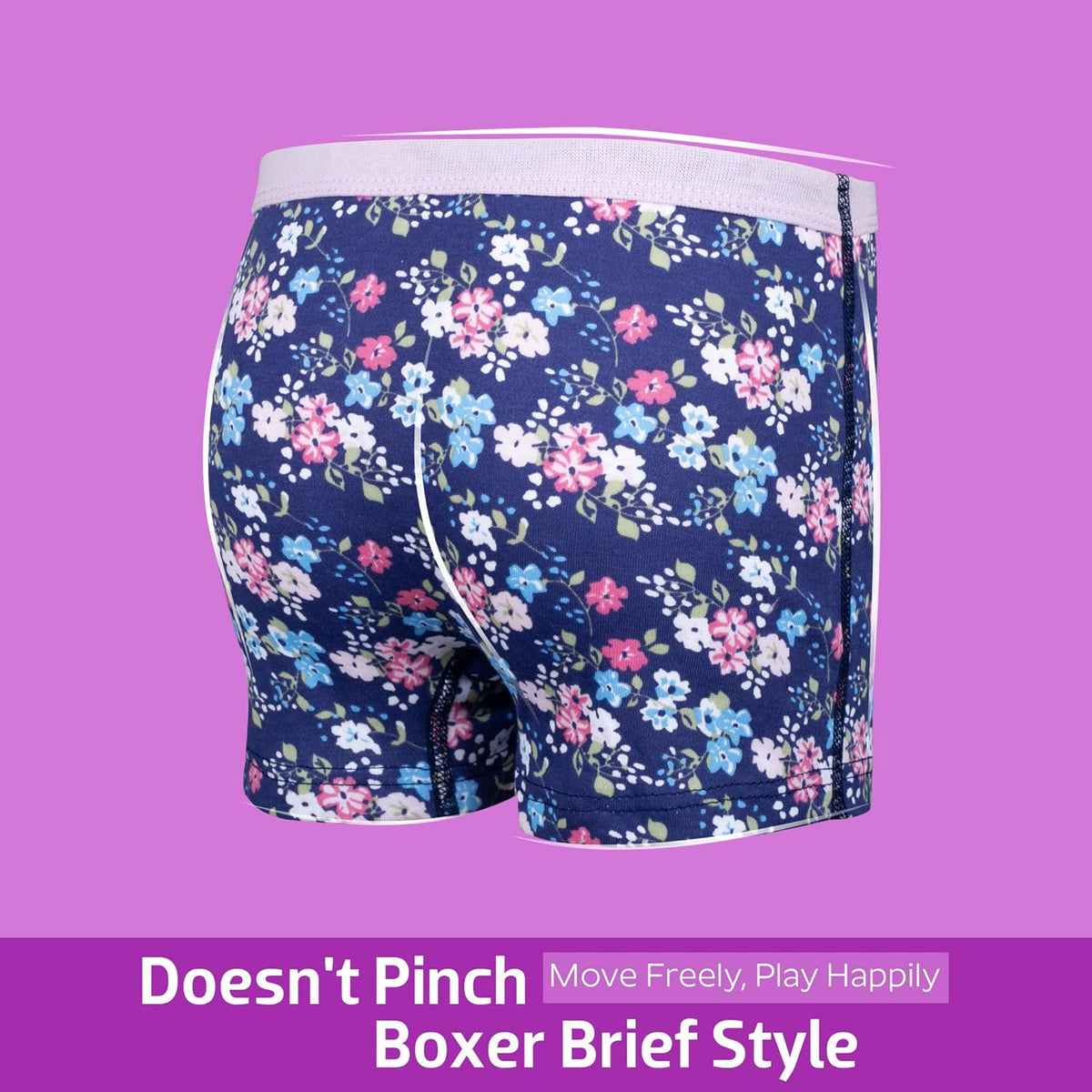 BIG ELEPHANT 10 Pack Toddler Girls' Underwear Boxer Briefs，100% Cotton Super Soft Breathable