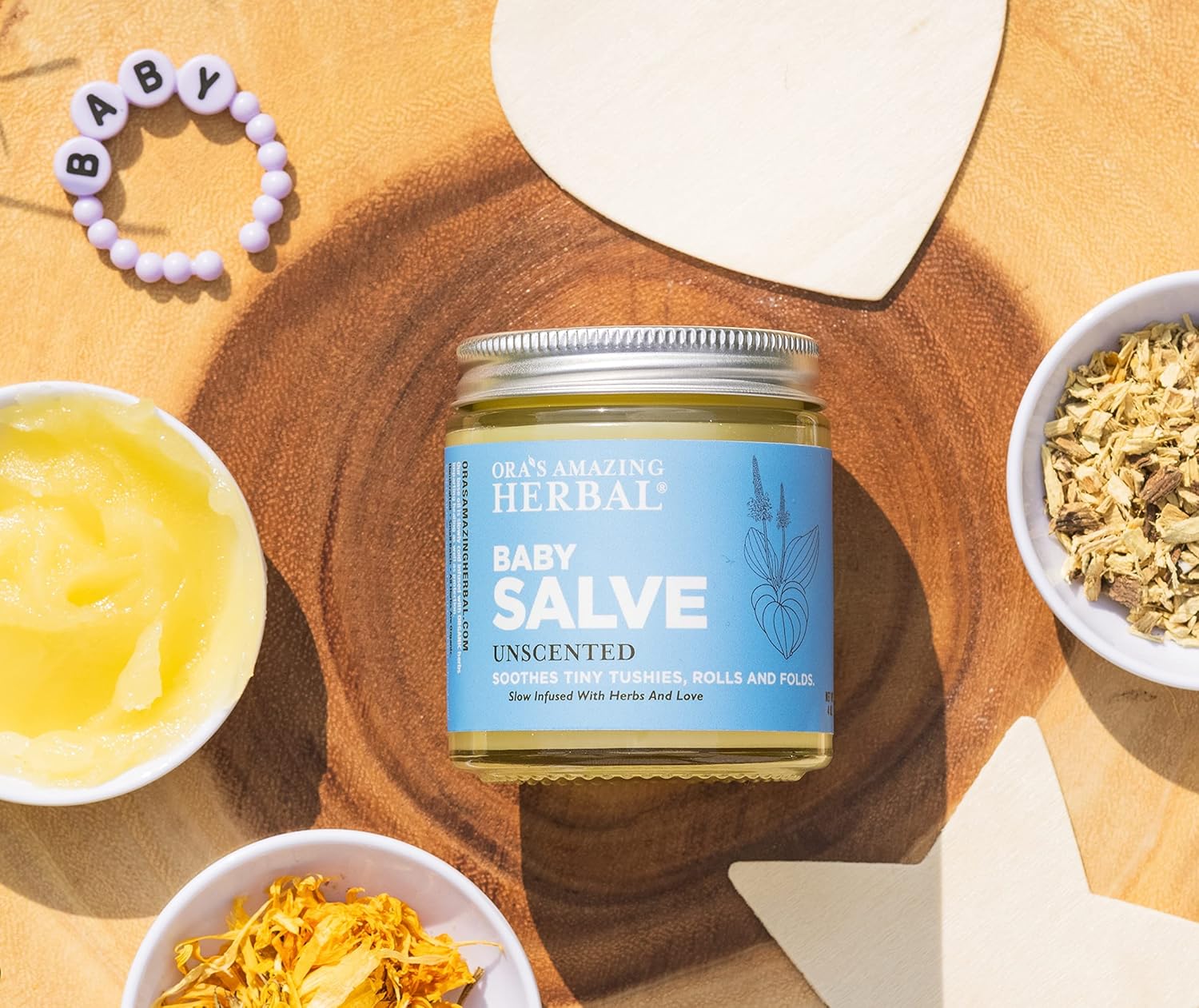 Baby Salve, Diaper Balm Ointment, Newborn Salve, Natural Baby Cream with Calendula, 1 oz Travel