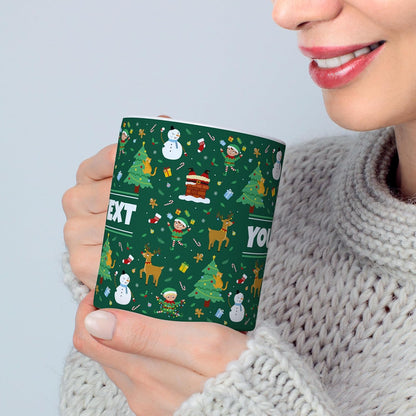 Personalized Mug for Kids - Christmas - Custom Name/Text, Ceramic Hot Chocolate/Cocoa/Coffee Cup