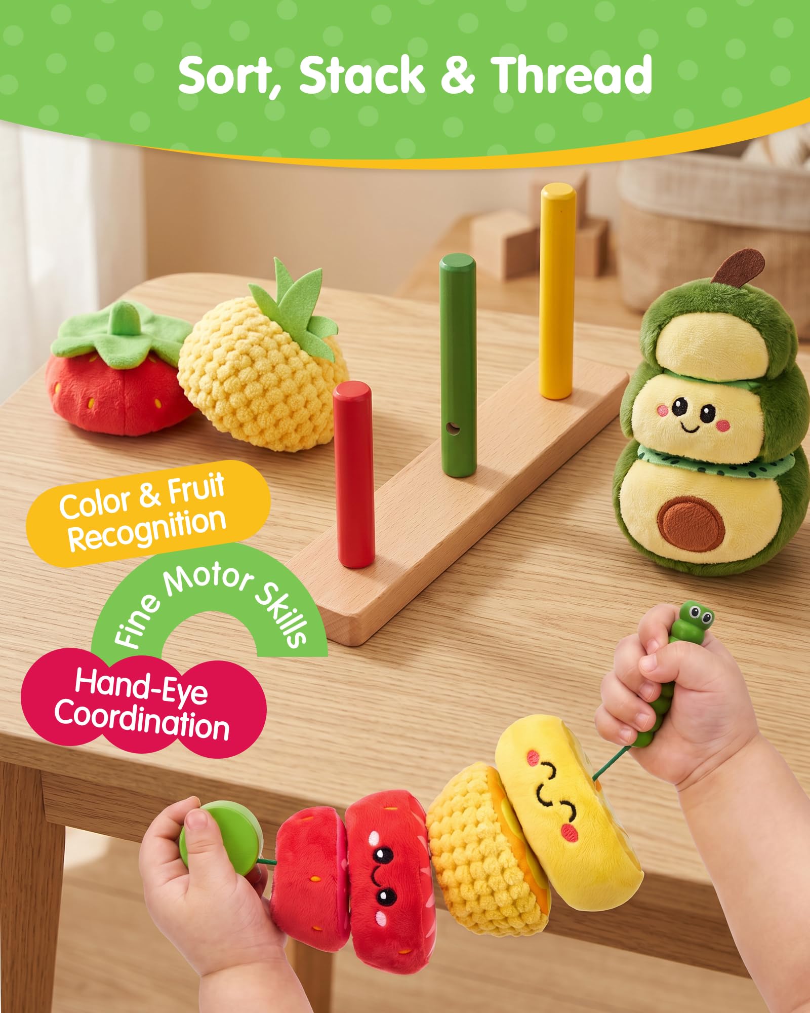 hahaland Montessori Toys for 1 Year Old Girl Boy, Stacking Rings Baby Toy