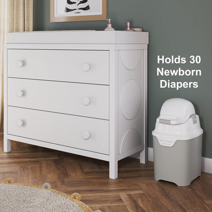 Foundations Mini Diaper Pail with Airtight Lid - Durable & Odorless Diaper Disposal, Large