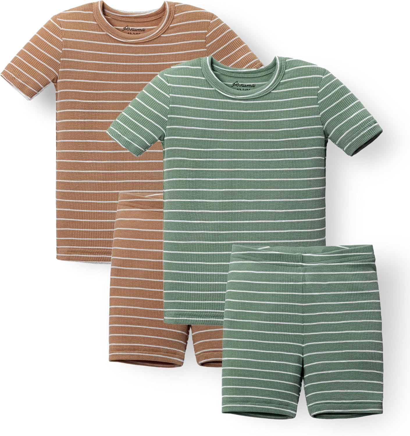 AVAUMA Stripe Pattern Baby Boys Girls Pajama Set Kids Toddler Snug fit Ribbed Sleepwear pjs for