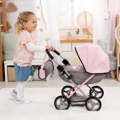 Bayer Baby Doll Stroller Toy Set with Bag - Pink Carriage for 18 Inch Dolls
