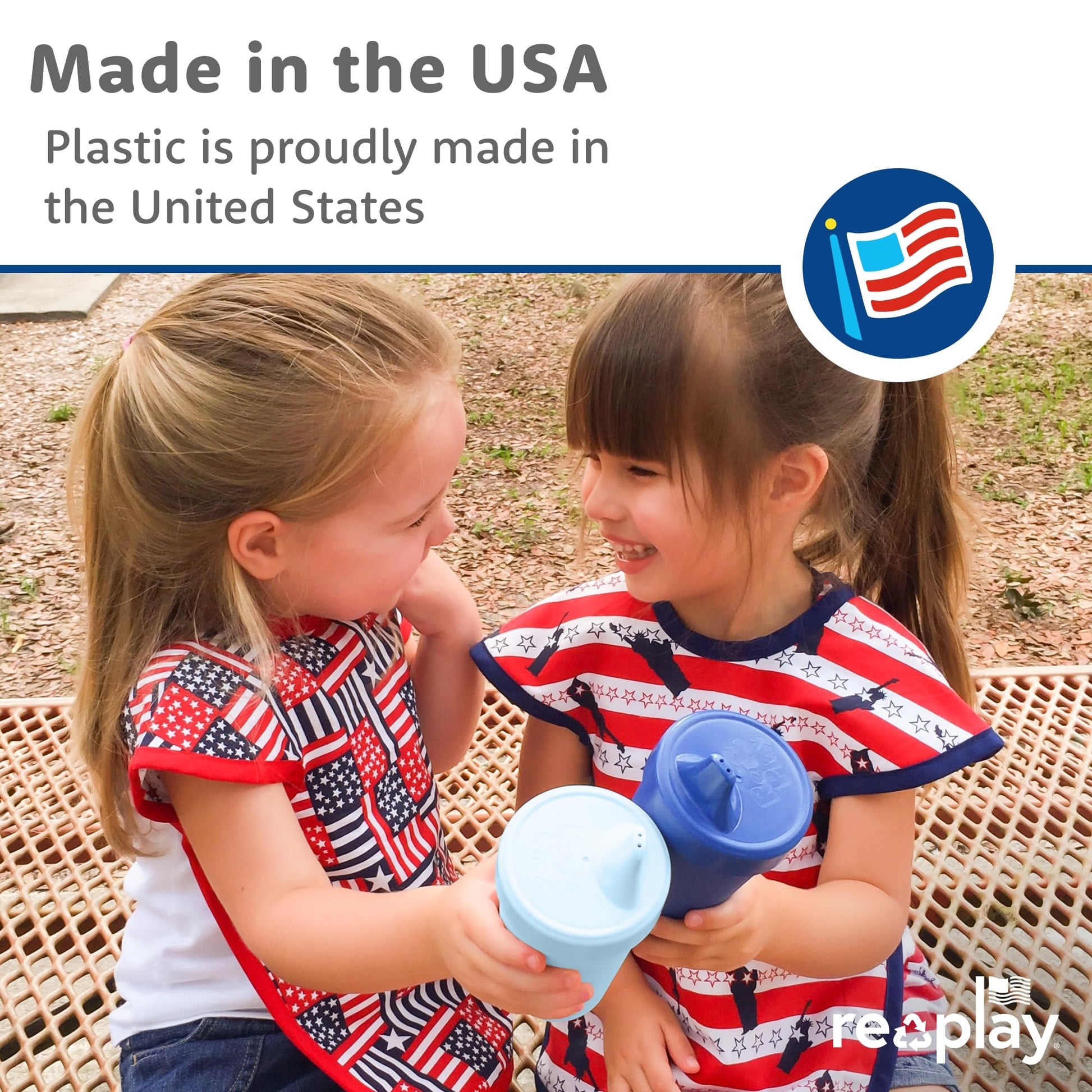 Re-Play Spill-Proof Sippy Cups for Toddlers - Kids Reusable 10 Oz Set of 6, Dishwasher & Microwave