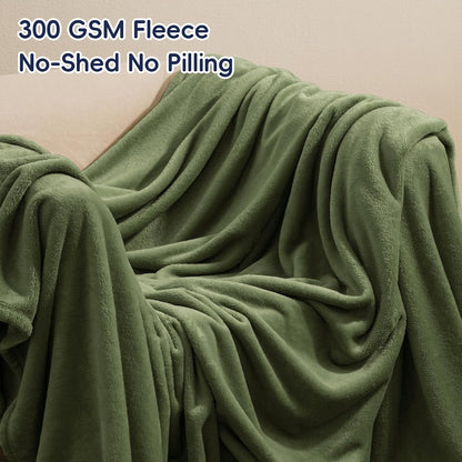 PHF Ultra Soft Fleece Blanket Queen Size, No Shed No Pilling Luxury Plush Cozy 300GSM Lightweight