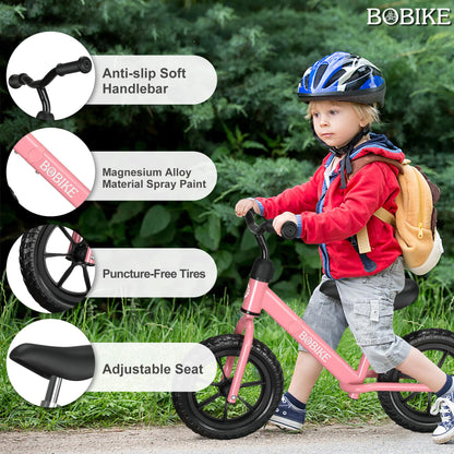 Bobike Toddler Balance Bike Toys for 2 to 5 Year Old Girls Boys Adjustable Seat and Handlebar