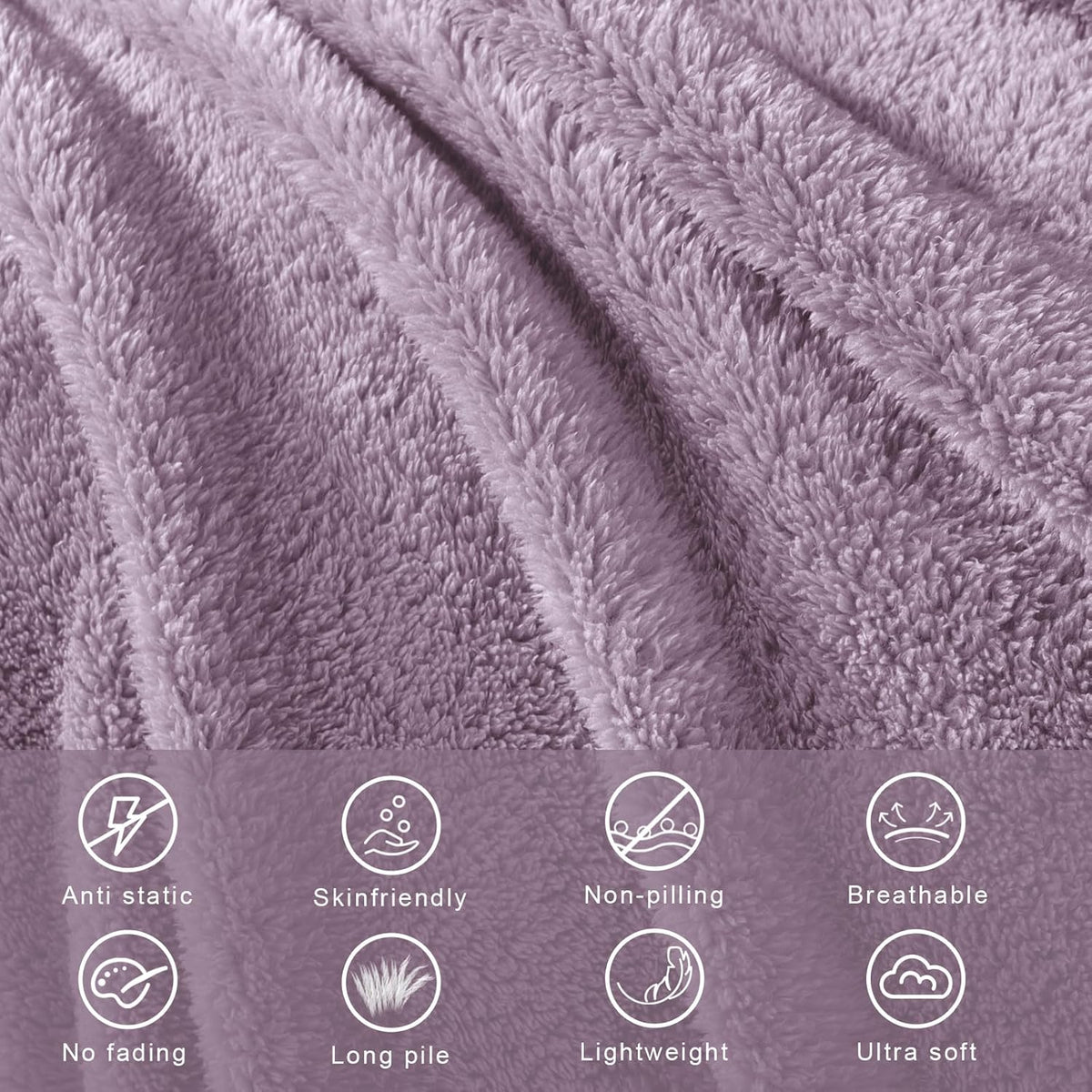 Exclusivo Mezcla Twin Size Flannel Fleece Blanket, Super Soft Velvet Plush Bed Blanket, Fuzzy Cozy