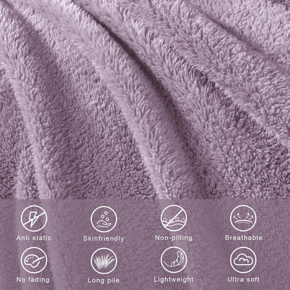 Exclusivo Mezcla Twin Size Flannel Fleece Blanket, Super Soft Velvet Plush Bed Blanket, Fuzzy Cozy