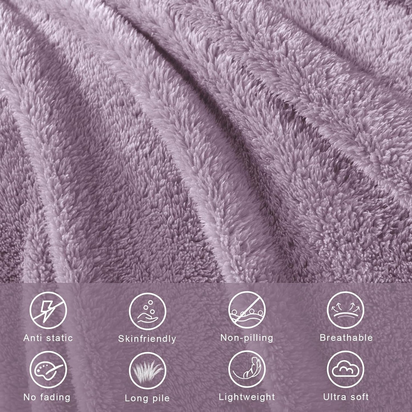 Exclusivo Mezcla Soft Fleece Throw Blanket for Couch, Super Soft Velvet Plush Bed Blanket, Fuzzy