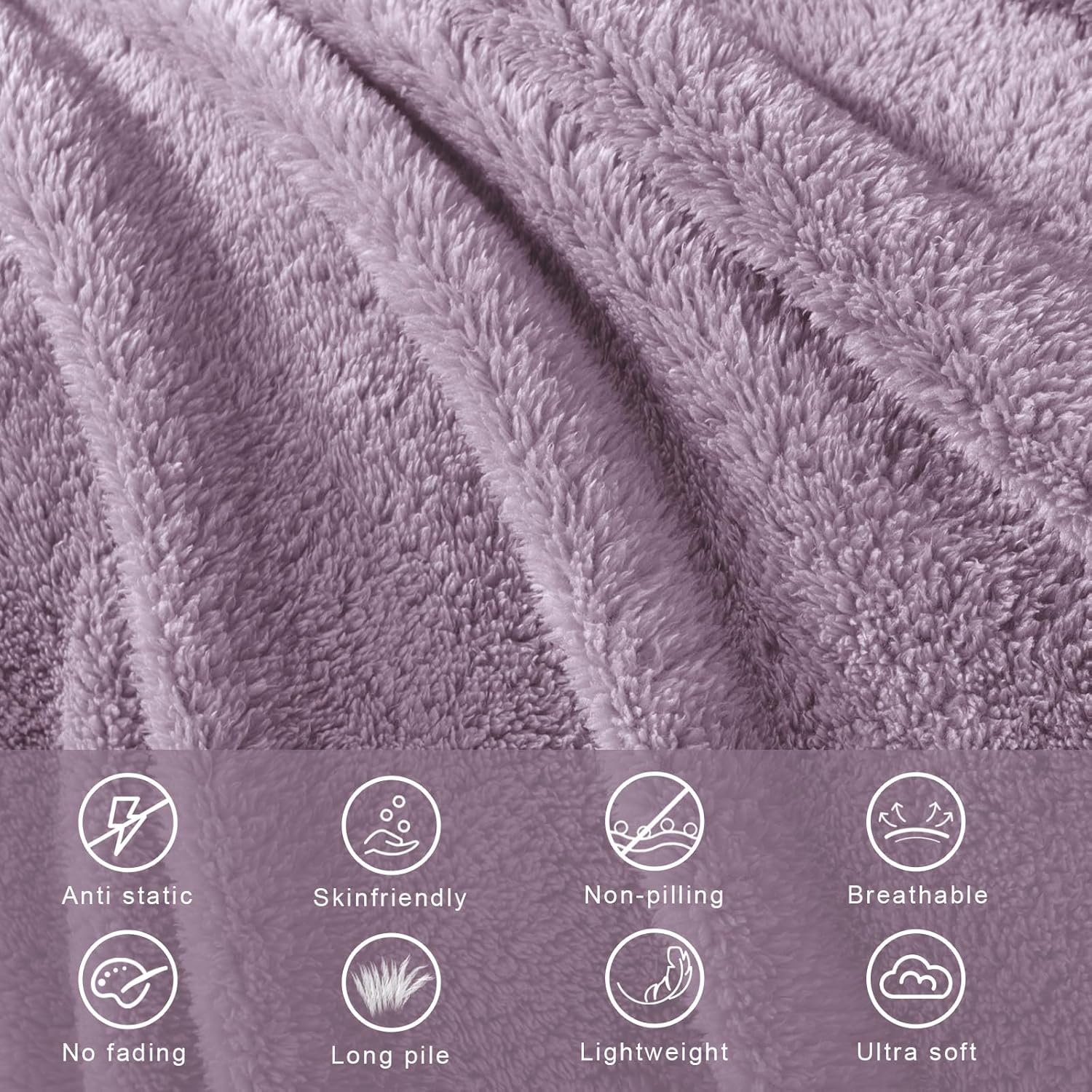 Exclusivo Mezcla Soft Fleece Throw Blanket for Couch, Super Soft Velvet Plush Bed Blanket, Fuzzy