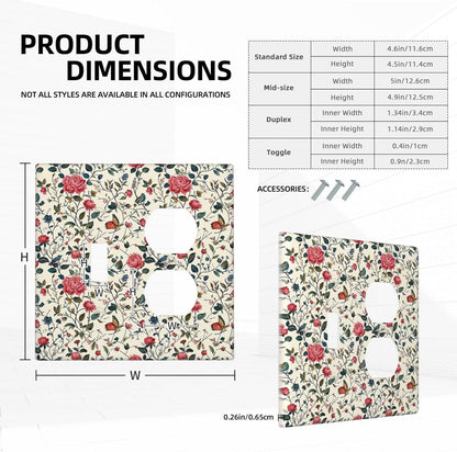 Wallplates Vintage Flowers Rose Leaf Bird Butterfly 1 Toggle 1 Duplex Switch Plate Electrical GFCI