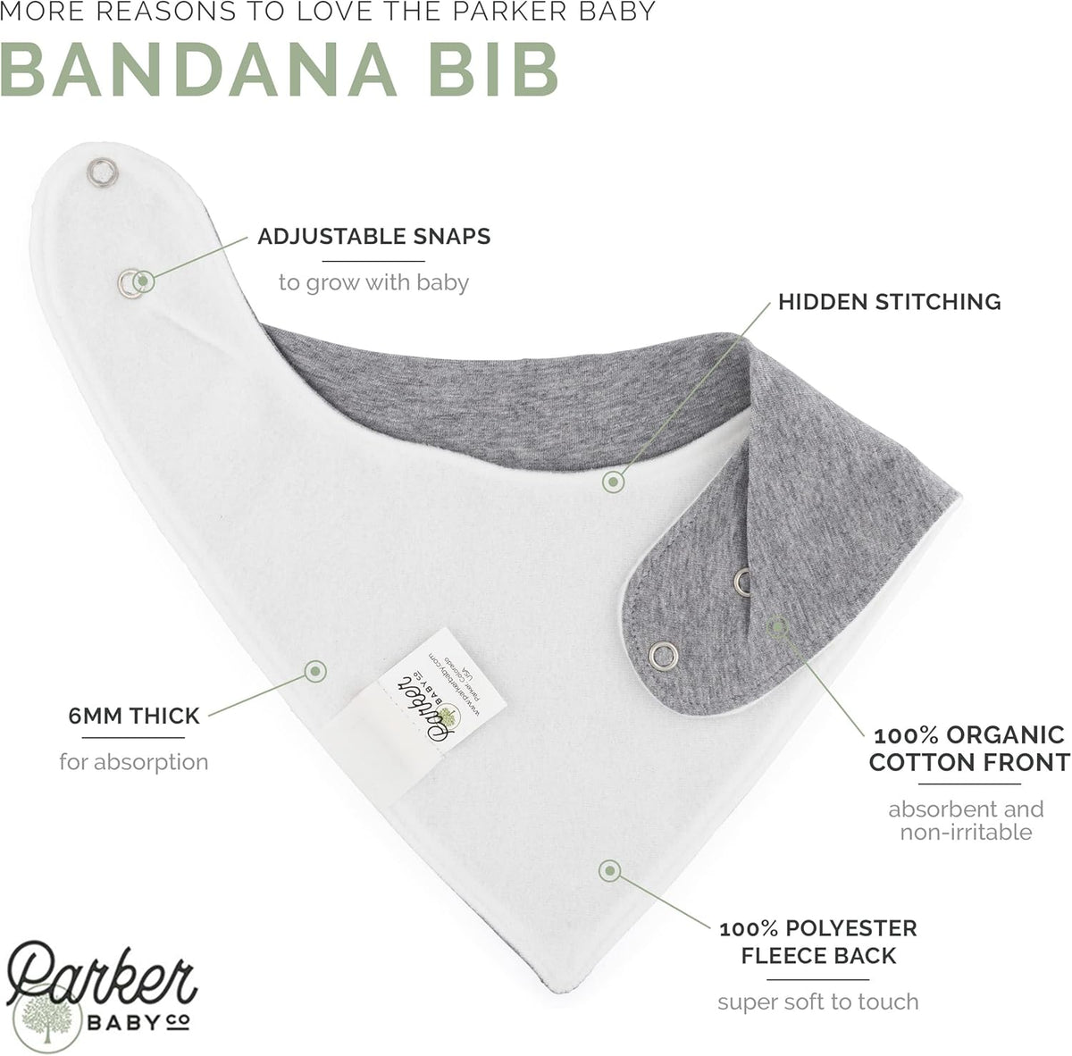 Parker Baby Bandana Drool Bibs 8 Pack Baby Bibs for Boys, Girls, Unisex - Soft & Stylish Teething