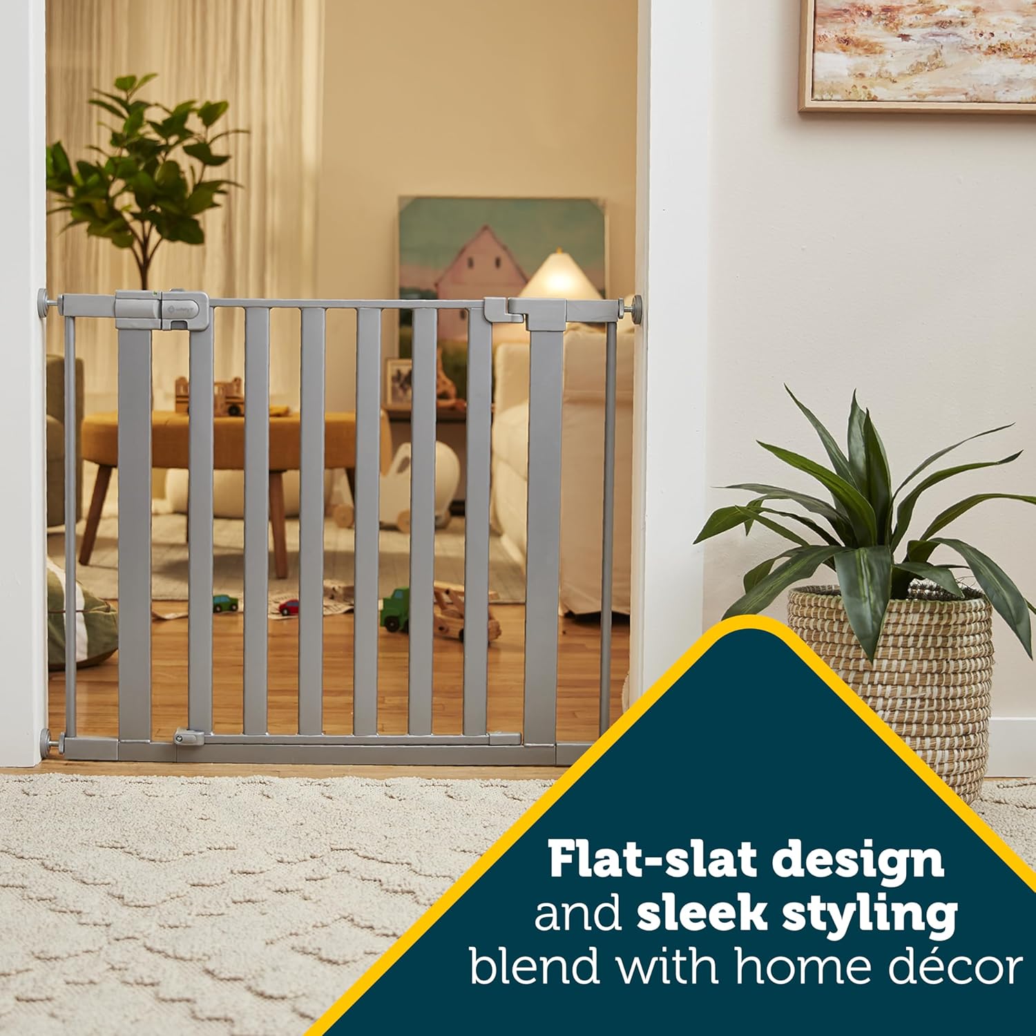 Safety 1st Walk Through Baby Gate with Door, Adjustable Pressure Mount Lift, Dog Gates, Fits