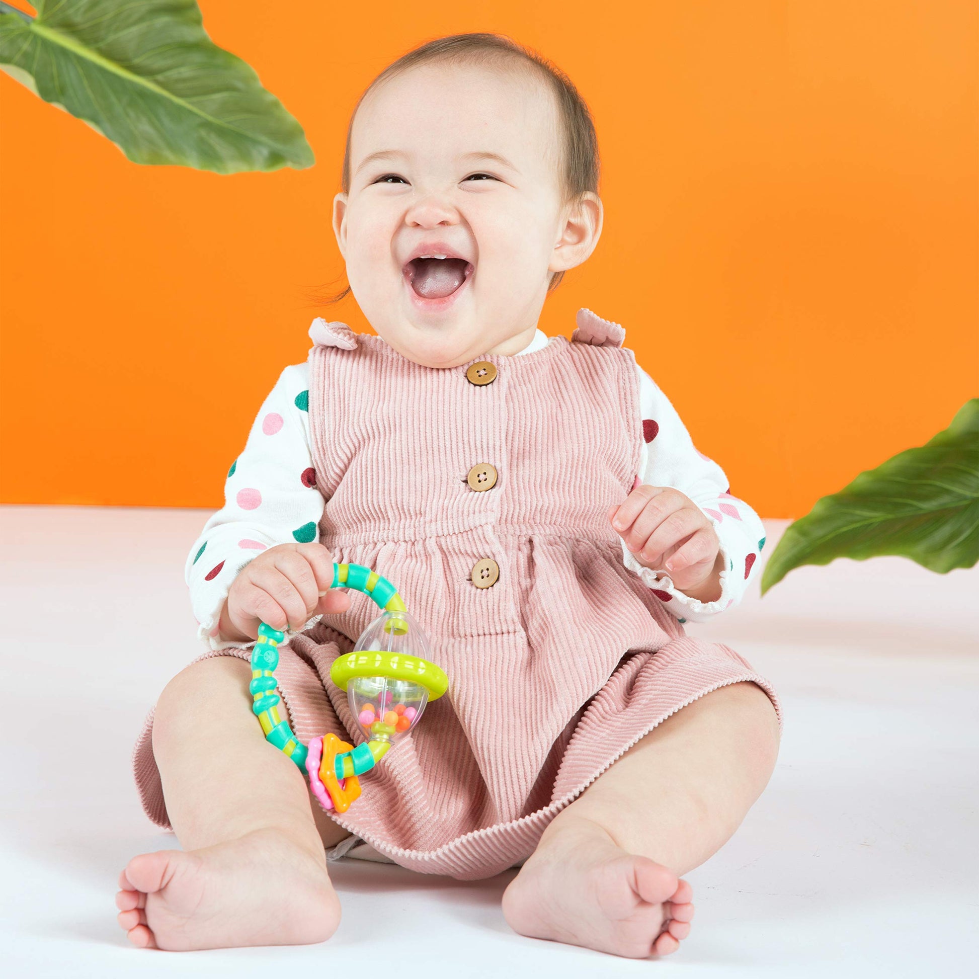 Bright Starts Little Shakers 6pc Gift Set, Easy-Grasp Oball Technology, Baby Rattles, Balls and