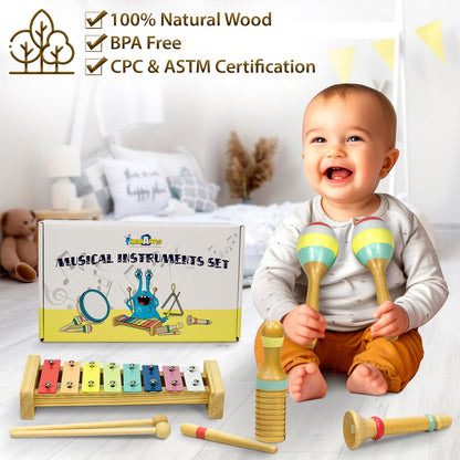 MINIARTIS Baby Musical Instruments Set - Montessori Musical Toys for Toddlers 1-3 | Modern Boho