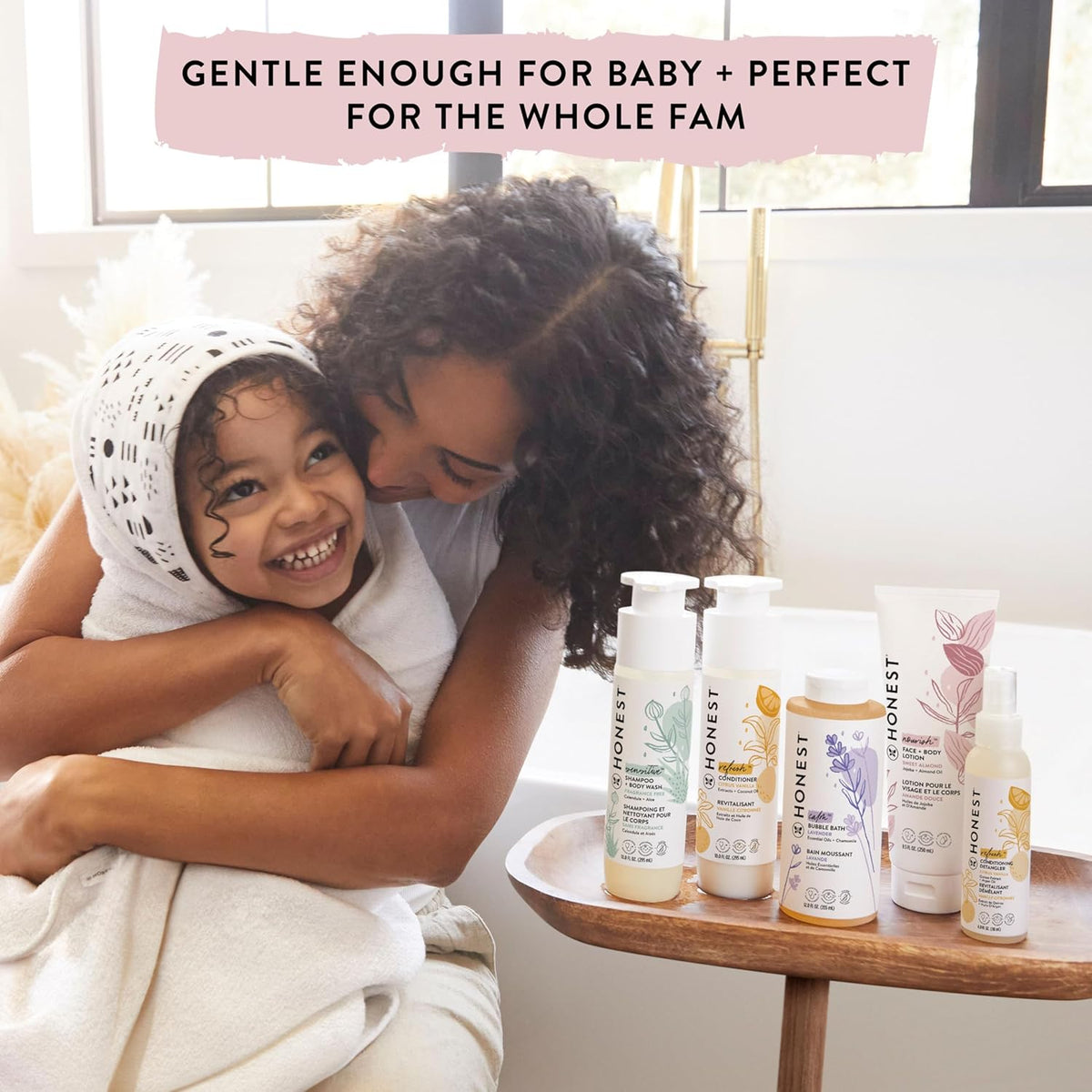 The Honest Company 2-in-1 Cleansing Shampoo + Body Wash and Face + Body Lotion Bundle | Gentle for