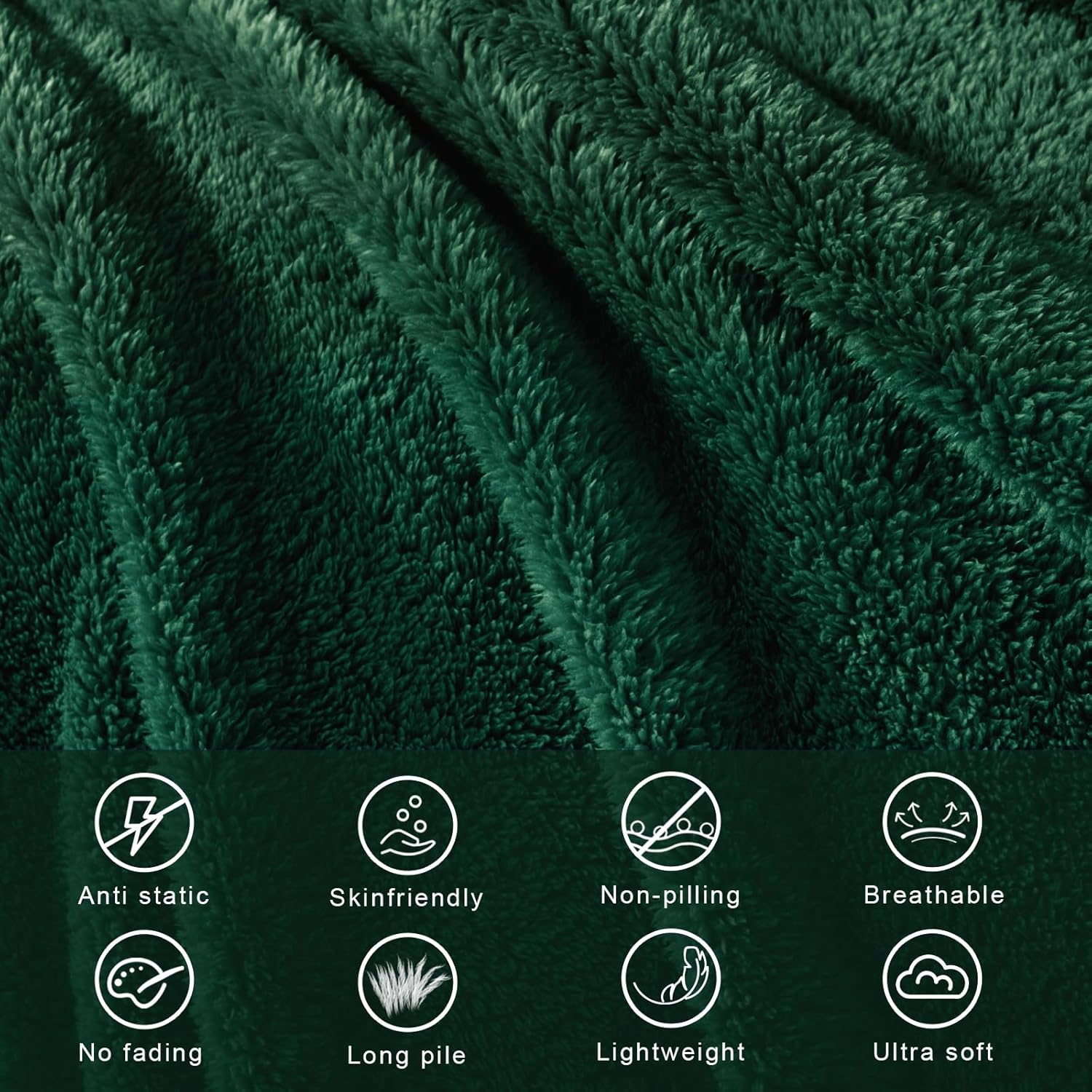 Exclusivo Mezcla Queen Size Flannel Fleece Blanket, Super Soft Velvet Plush Bed Blanket, Fuzzy Cozy