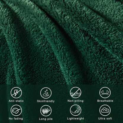 Exclusivo Mezcla Queen Size Flannel Fleece Blanket, Super Soft Velvet Plush Bed Blanket, Fuzzy Cozy