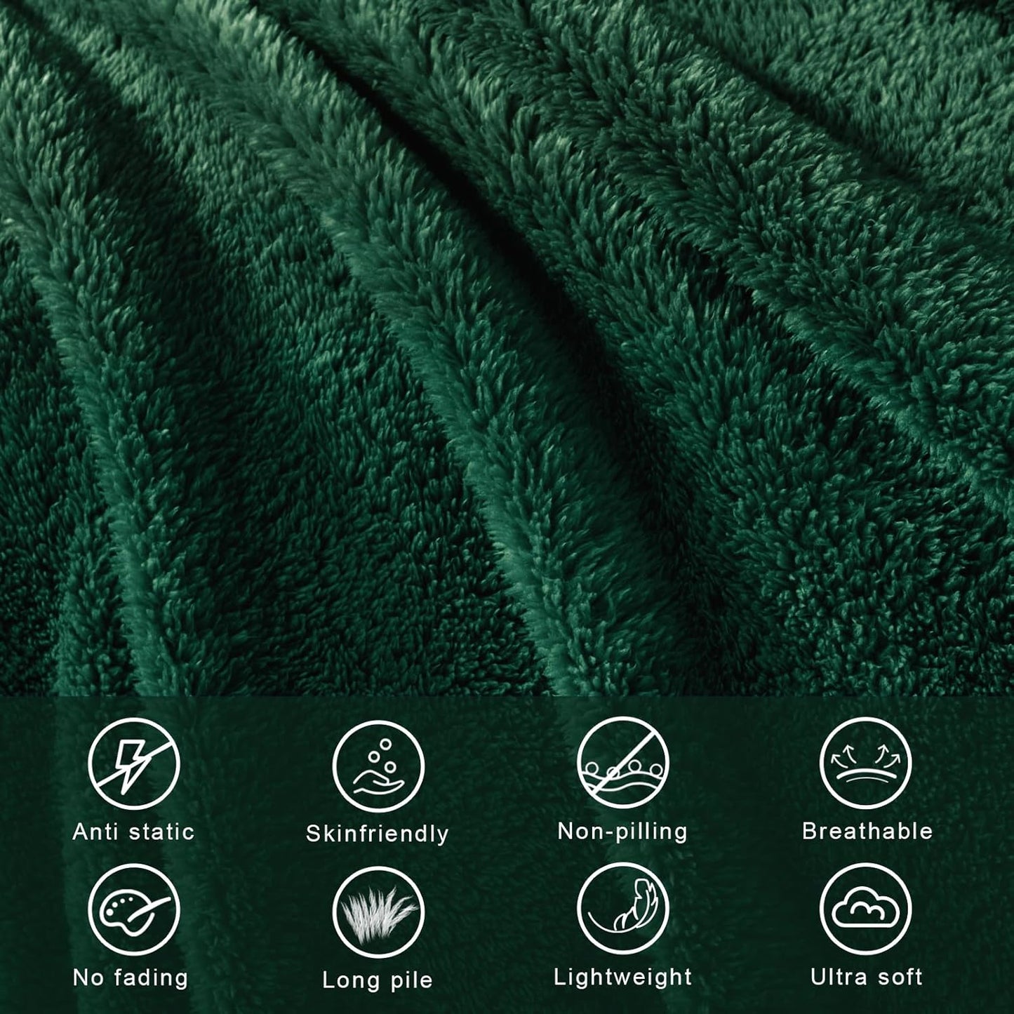 Exclusivo Mezcla Twin Size Flannel Fleece Blanket, Super Soft Velvet Plush Bed Blanket, Fuzzy Cozy