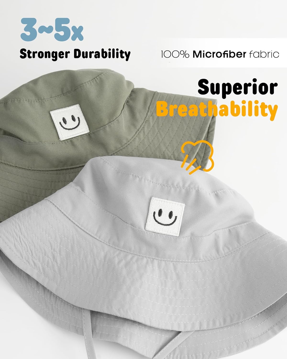 FURTALK Baby Sun Hat Smile Face Toddler Boys Girls Bucket Hat 0-5 Years Kids UPF 50+ Sun Protection