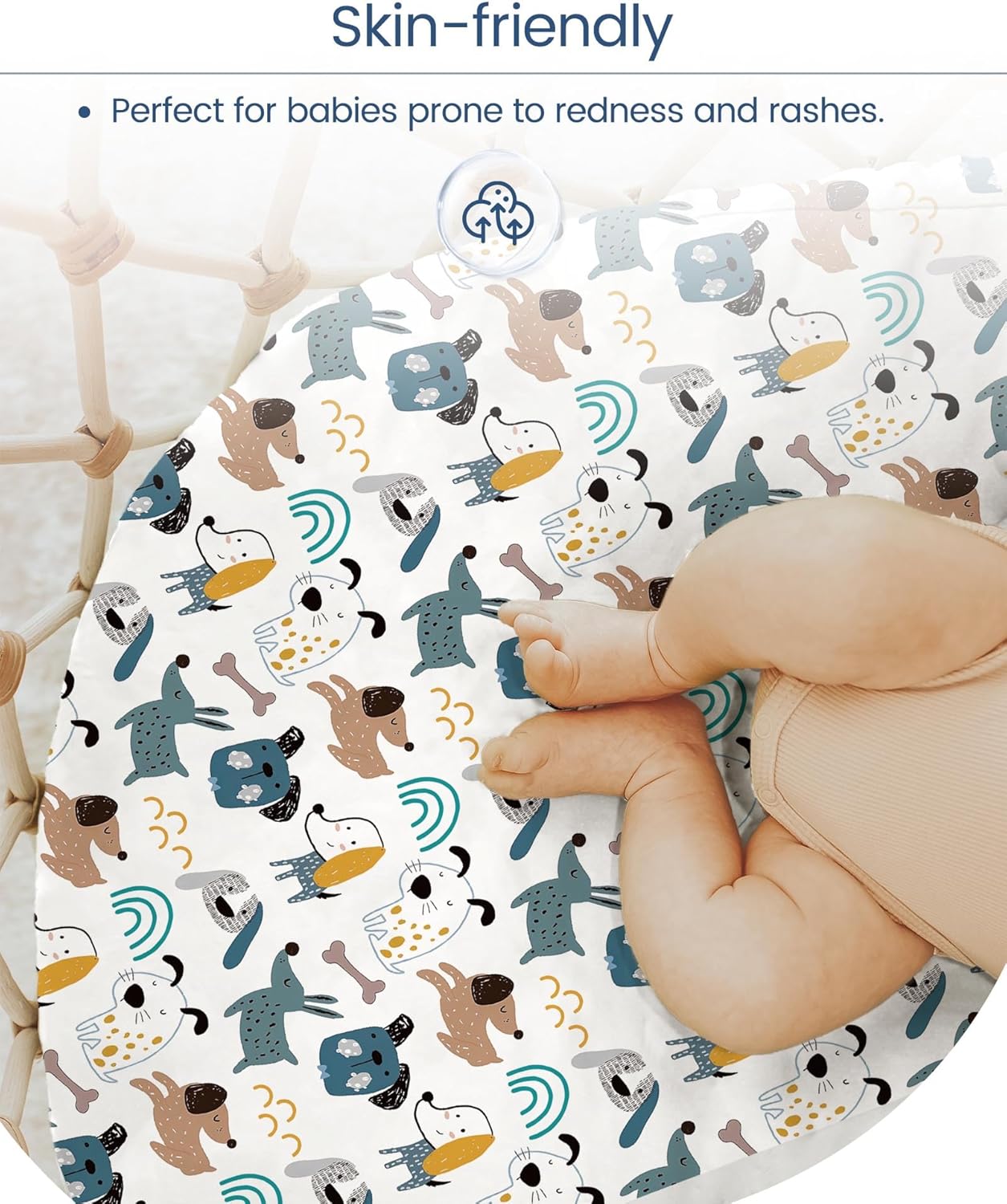 Pack and Play Sheets Fitted, Ultra Soft Mini Crib Sheets Boy, Neutral Pack N Play Mattress Sheets