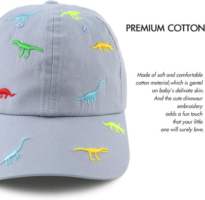 JANGANNSA Dinosaur Boys Girls Caps Embroidery Baby Baseball Caps Cotton Infant Toddler Kids Hat