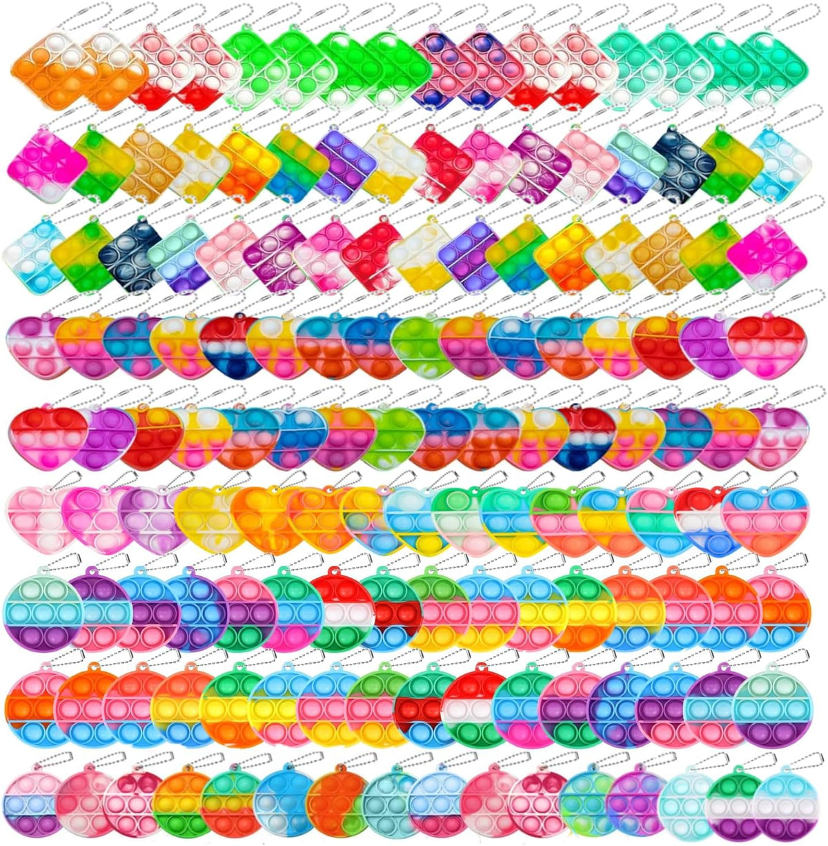 50pcs 2in Random Pop Bubble Fidget Sensory Toys, Pop Toy Bulk for Party Favor, Classroom Student