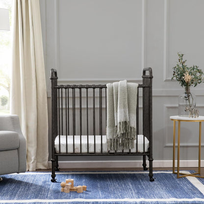 NAMESAKE Abigail 3-in-1 Convertible Mini Metal Crib in Vintage Iron, Greenguard Gold Certified