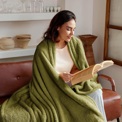 Exclusivo Mezcla Soft Fleece Throw Blanket for Couch, Super Soft Velvet Plush Bed Blanket, Fuzzy