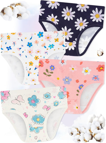 Girls' Underwear,Soft Cotton Tagless Panties for Toddlers' & Little Kids' Comfort,Breathable