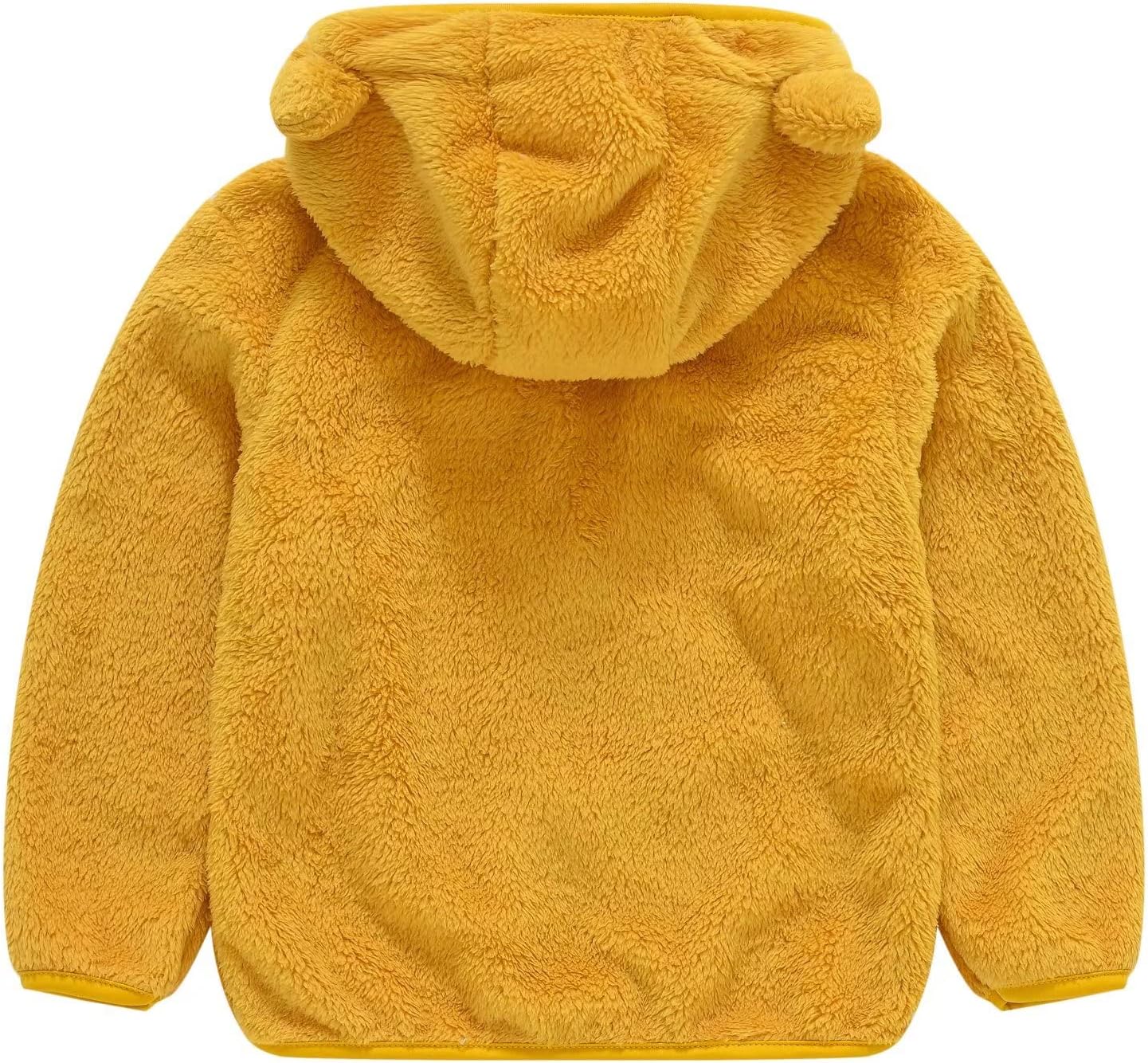 AIWUHE Toddler Boys Girls Hooded Jacket Fleece Hoodie Winter Warm Solid Color Teddy Coat Zip-up