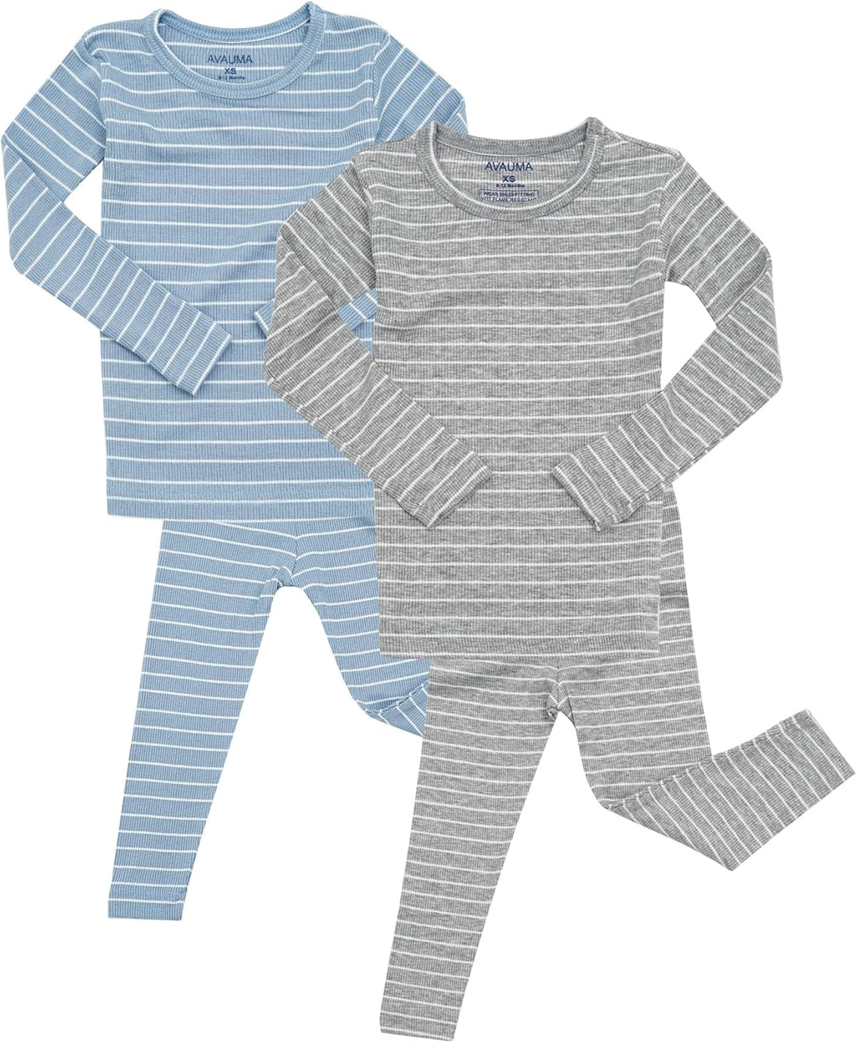 AVAUMA Stripe Pattern Baby Boys Girls Pajama Set Kids Toddler Snug fit Ribbed Sleepwear pjs for