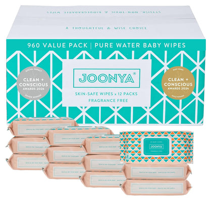 JOONYA Unscented Baby Wipes — Plant-Based, Fragrance-Free Bulk Diaper Wipes | Hypoallergenic