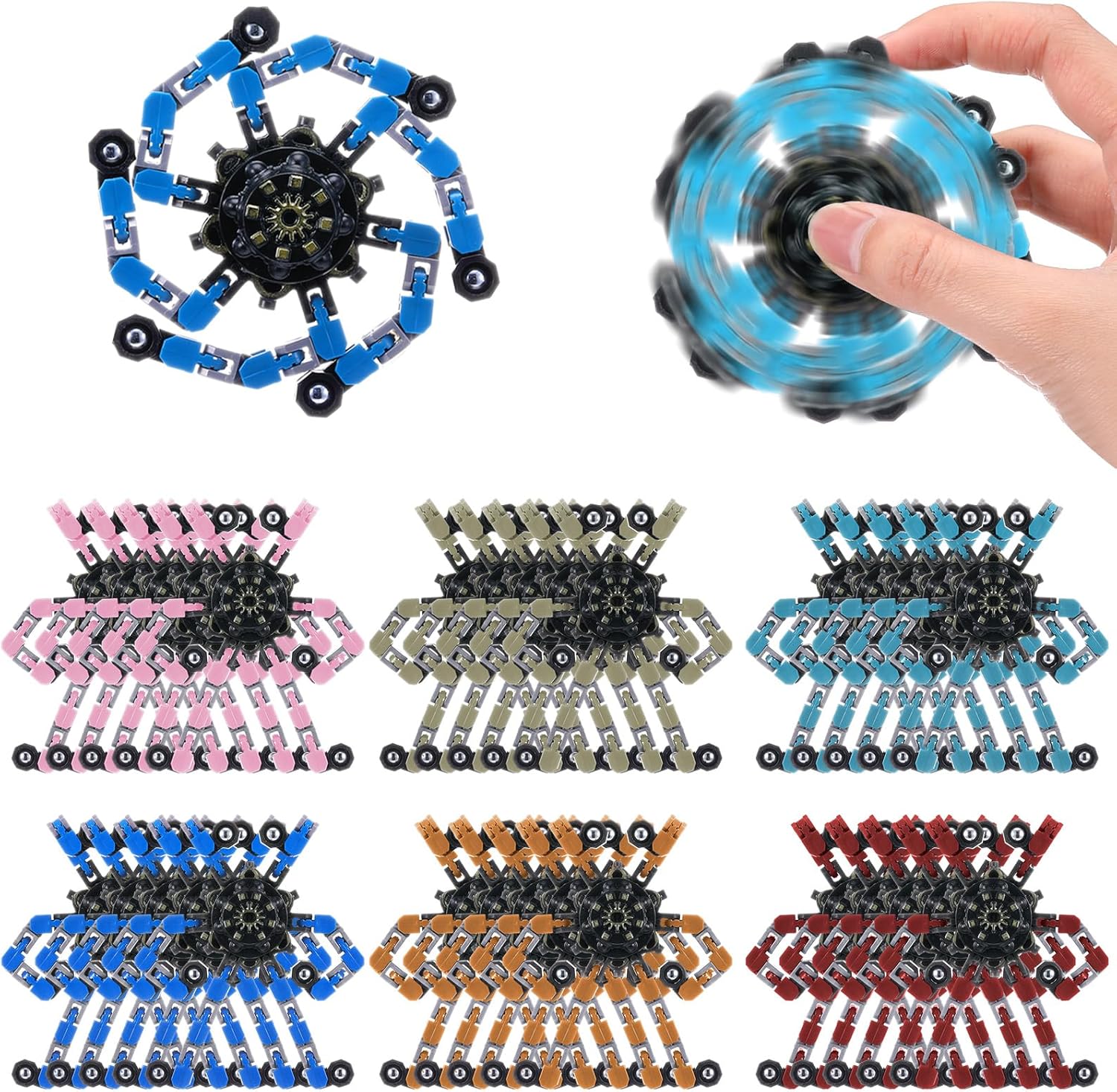 72 Pcs Transformable Fidget Spinners Bulk Robot Sensory Fidget Toys Stress Relief Spinner DIY
