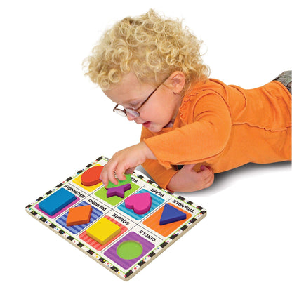 Melissa & Doug Shapes Wooden Chunky Puzzle (8 pcs) Color Matching Shape Sorter Toys for Toddlers