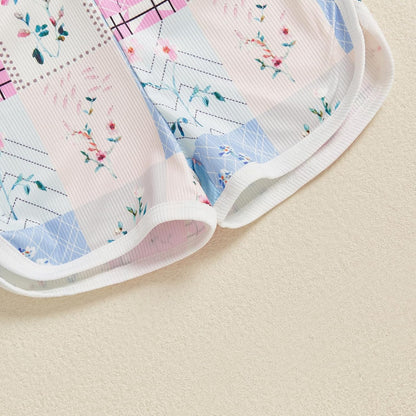 WZTYYDS Toddler Baby Girl Summer Clothes Floral Romper Tie-Up Strap Halter Jumpsuit Infant Summer