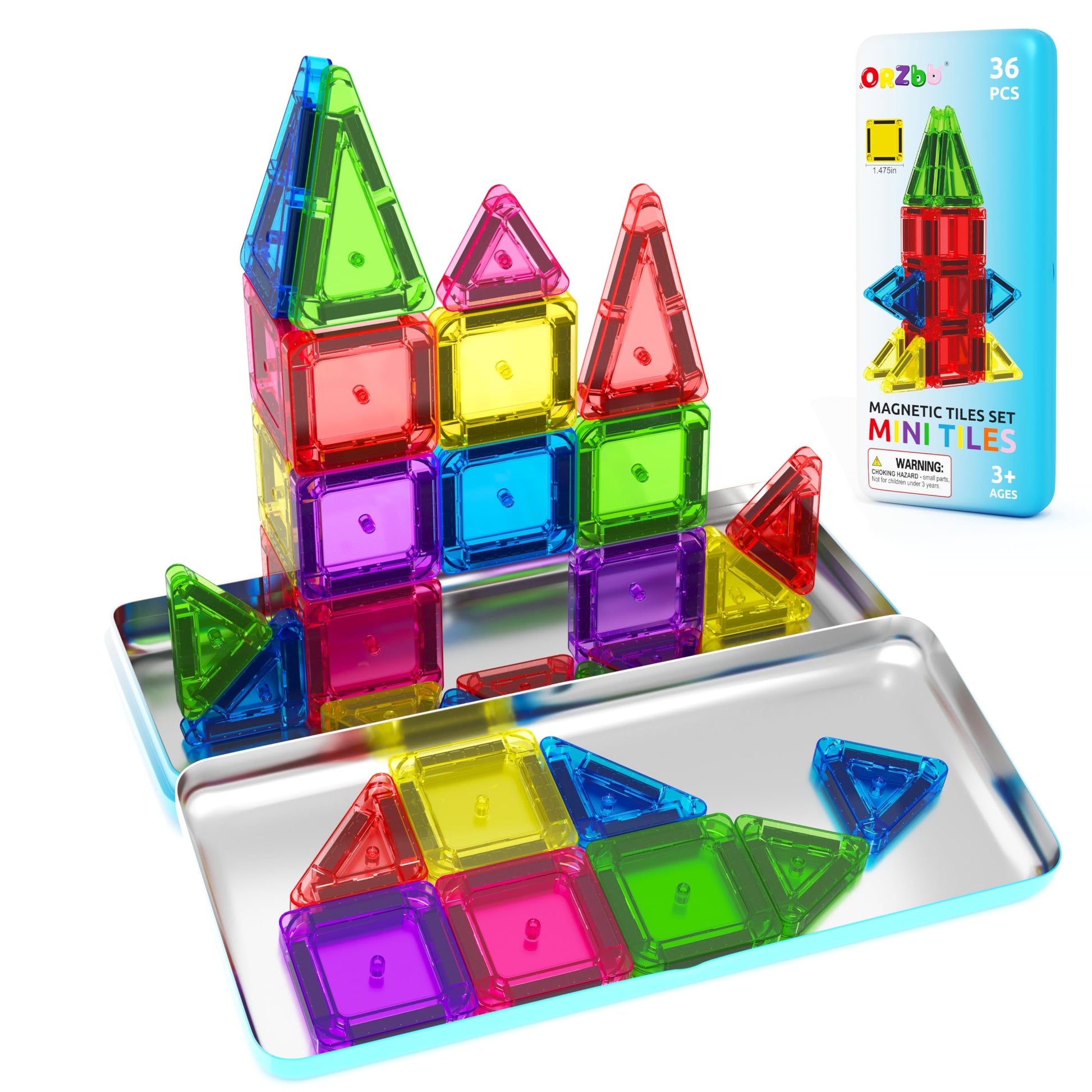 Magnetic Tiles Mini Travel Toddler Set, Magnetic Blocks Building Kids Toys & Games, Montessori