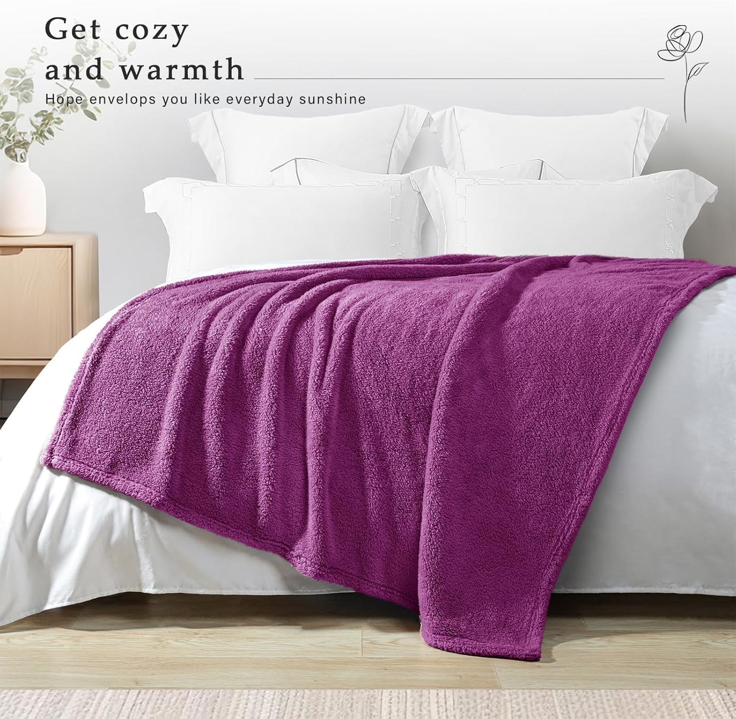 Exclusivo Mezcla Soft Fleece Throw Blanket for Couch, Super Soft Velvet Plush Bed Blanket, Fuzzy