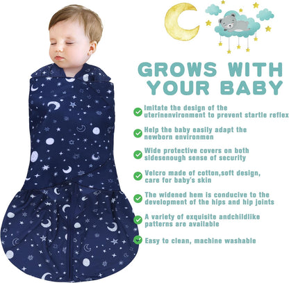 Newborn Sleep Sack Baby Swaddle,Swaddle me 0-3 Month,3-Way Adjustable Wearable Blanket,100% Rayon