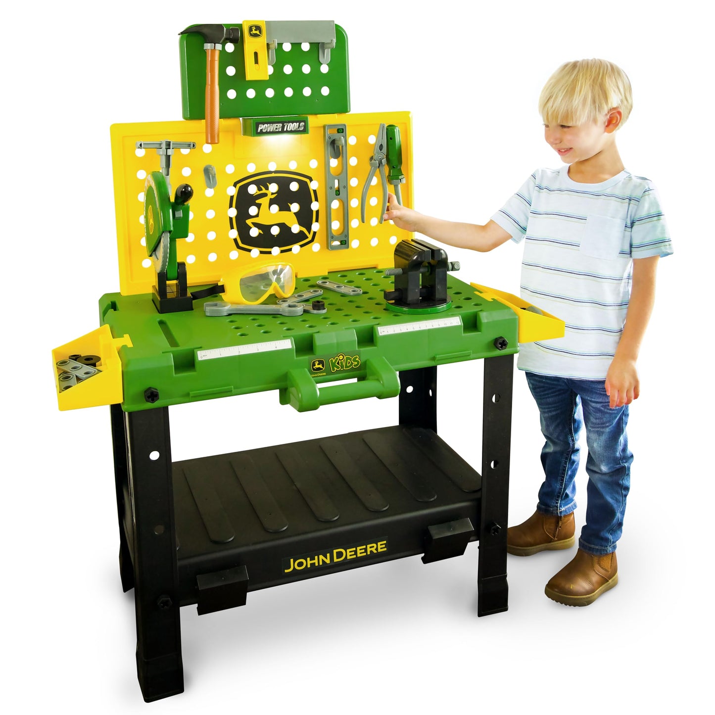 John Deere Kids Workbench, Power Tools Workshop - 39 Pieces - Ages 5+