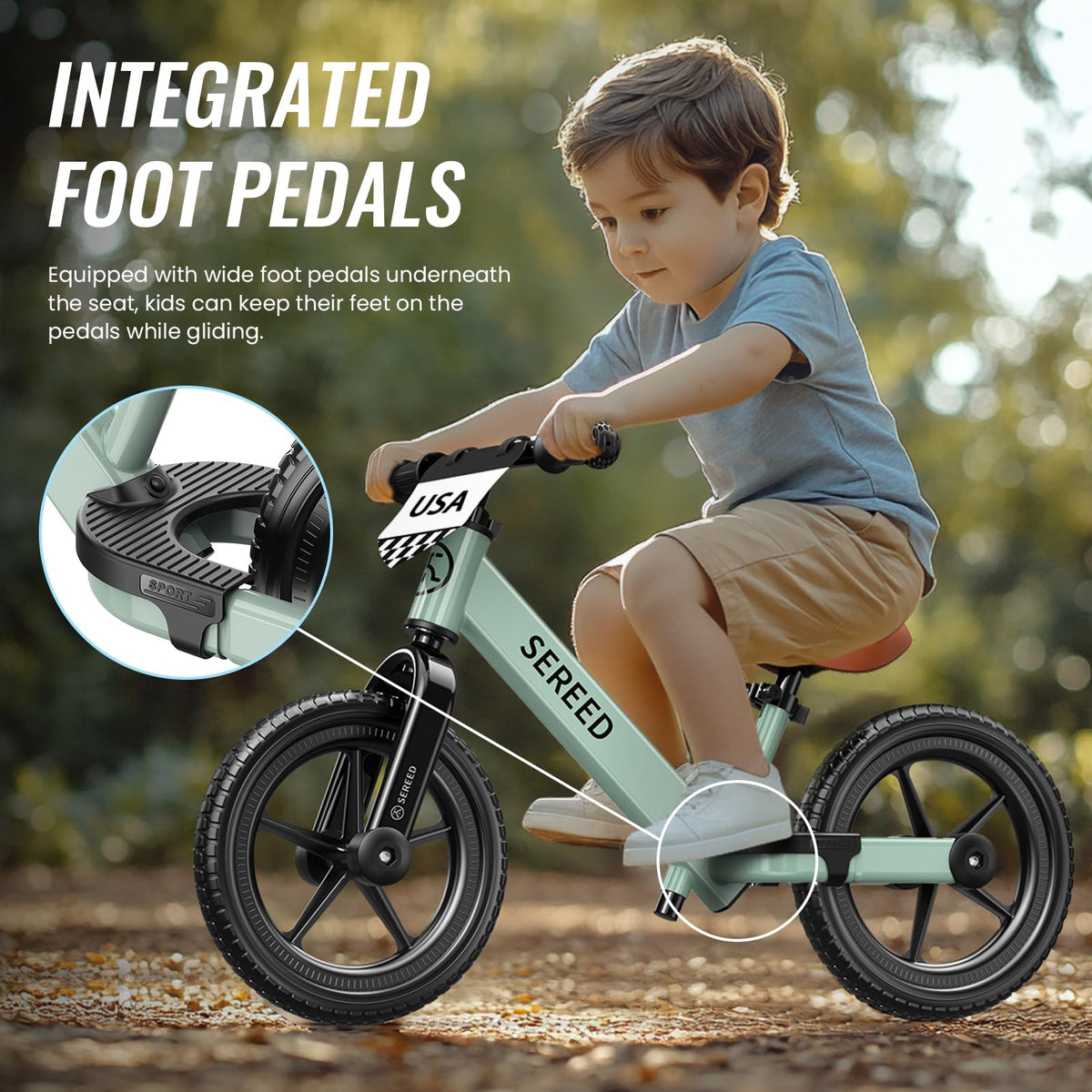 SEREED Toddler Balance Bike 2 Year Old Adjustable Bike Toy for 2-5 Boy Girl