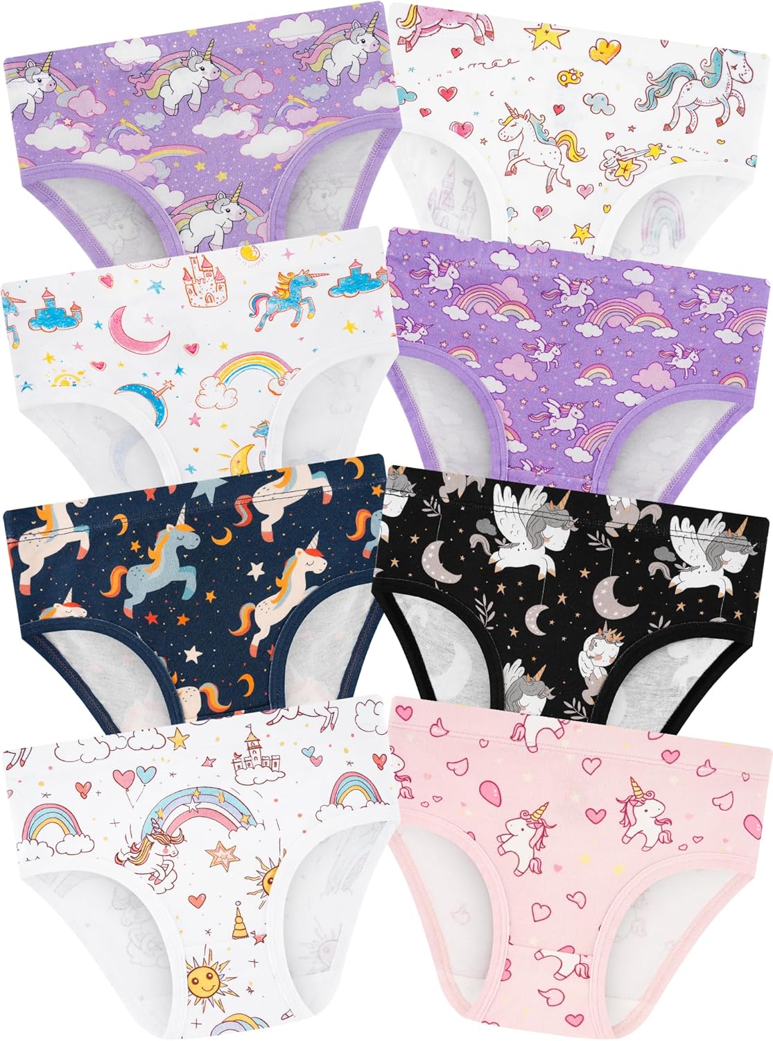 Girls' Underwear,Soft Cotton Tagless Panties for Toddlers' & Little Kids' Comfort,Breathable