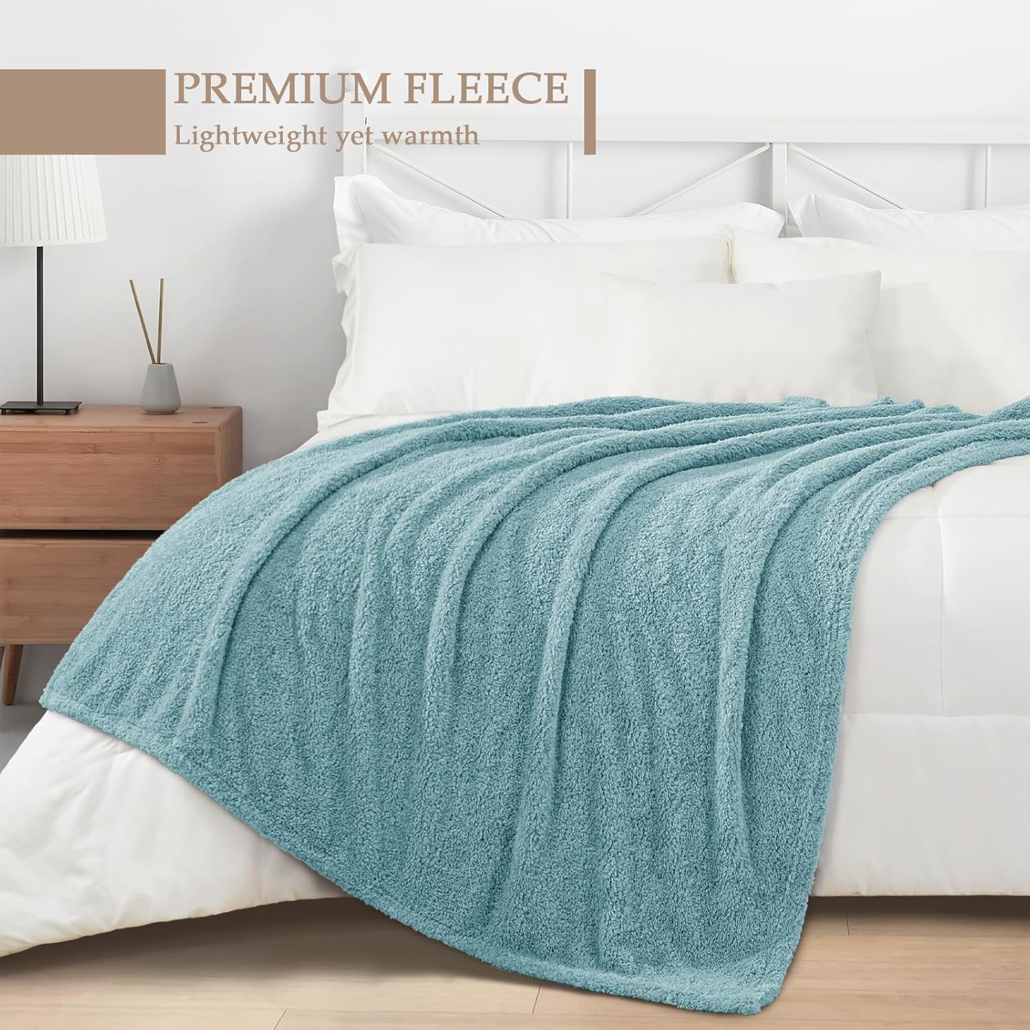 Exclusivo Mezcla Fleece Throw Blanket for Couch Sofa, Soft Warm and Fluffy Blankets for Women Men