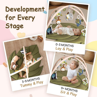 Infant Activity Center for Newborn to Develop Motor Cognition Leaves Leaf-Shaped Baby Play Gym &