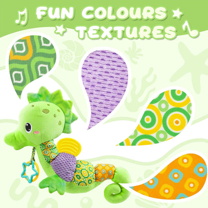 Baby Toys 0 to 12 Months, Musical Stuffed Animal Activity Soft Toys with Multi-Sensory Crinkle