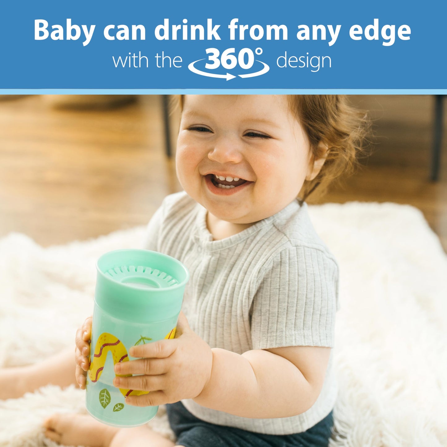 Dr. Brown's Milestones Cheers 360 Spoutless Transition Cup, Travel Friendly and Leak-Free Sippy