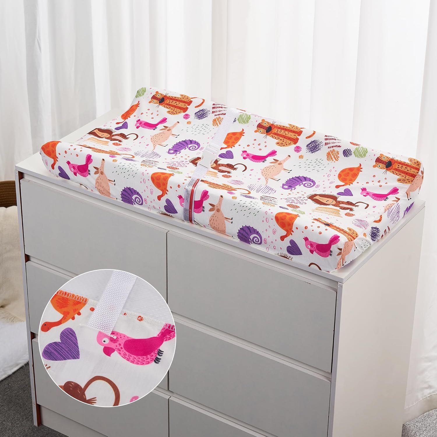 TILLYOU Baby Changing Pad Cover, Changing Table Cover for Girls Boys, Ultra Soft Breathable, 2 Pack