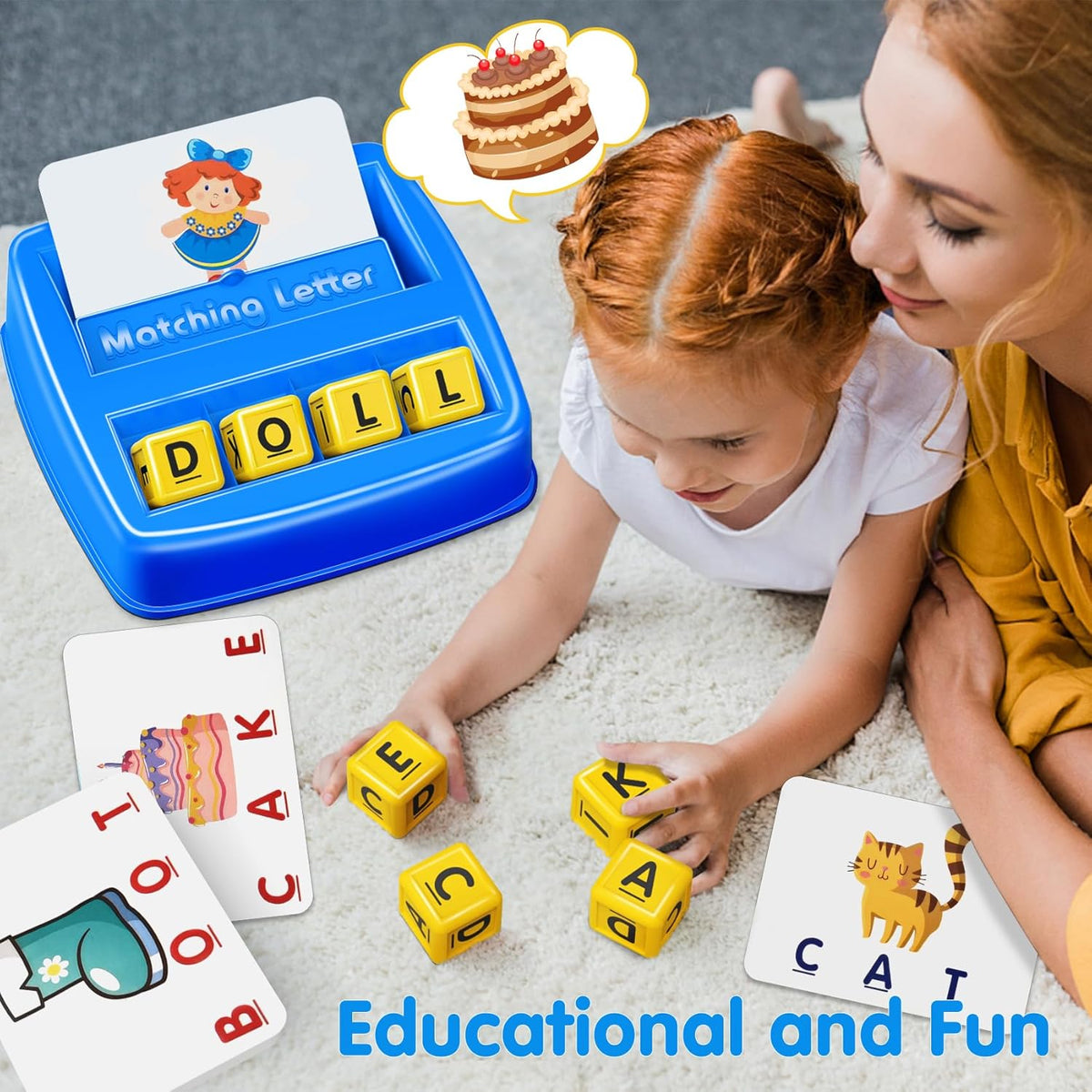 Educational Toys for 3 4 5 Year Old Boys Gift, Matching Letter Game Preschool ABC Learning Toys for