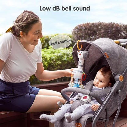 TUMAMA Baby Hanging Toys, Plush Animals Baby Rattle Crinkle Squeaky Toys Car Seat Stroller Mobile